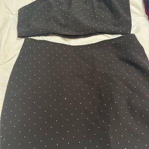 Forever 21 Black mini skirt A line with small diamond rhinestones